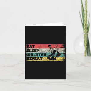 Jiu Jitsu Retro Vintage Eat Sleep Jiu Jitsu Repeat Card