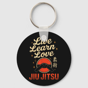 Jiu Jitsu Retro Vintage Live Learn Love Jiu Jitsu Keychain