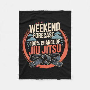 Jiu Jitsu Retro Vintage Weekend Forecast 100 Fleece Blanket