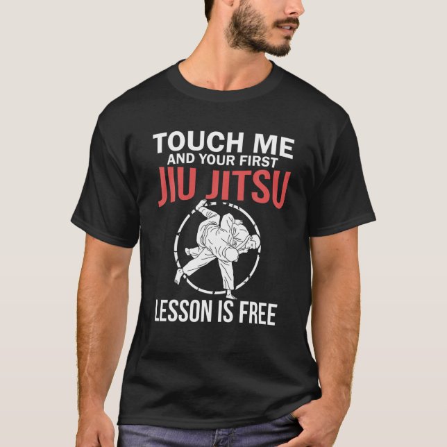 Jiu Jitsu S Funny Touch Me Mens Brazilian Jujitsu T-Shirt (Front)