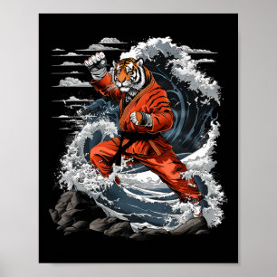 Jiu-jitsu Tiger Kung Fu Taekwondo Kickboxing Marti Poster
