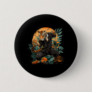 Jiu-Jitsu Tiger Nature Taekwondo Kickboxing 2 Inch Round Button