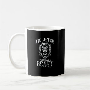 Jiu Jitsu Train Like a Beast BJJ Distressed Coffee Mug