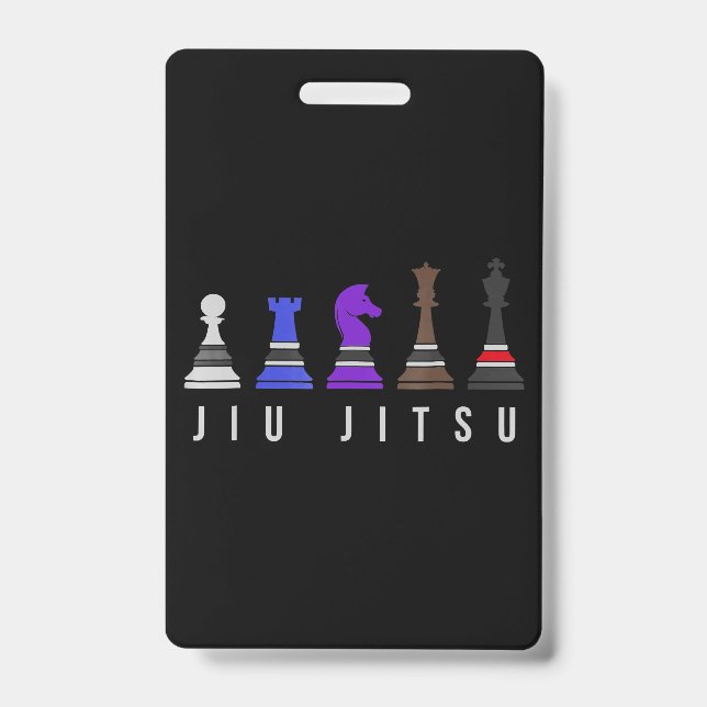 jiu jitsu training   chess, gift  bjj with text. badge (Front)