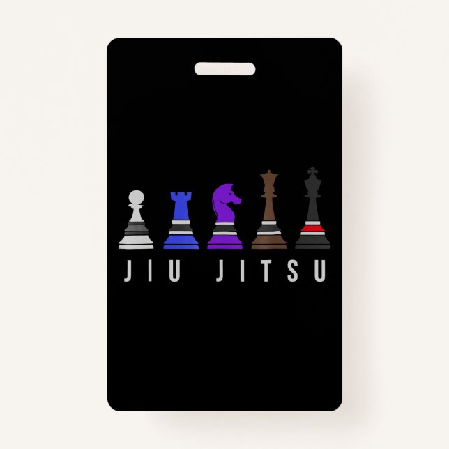 jiu jitsu training   chess, gift  bjj with text. badge (Front)
