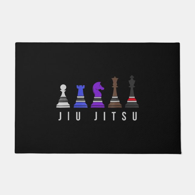 jiu jitsu training   chess, gift  bjj with text. doormat (Front)