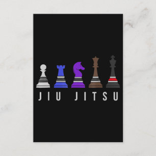 jiu jitsu training chess, gift bjj with text. enclosure card
