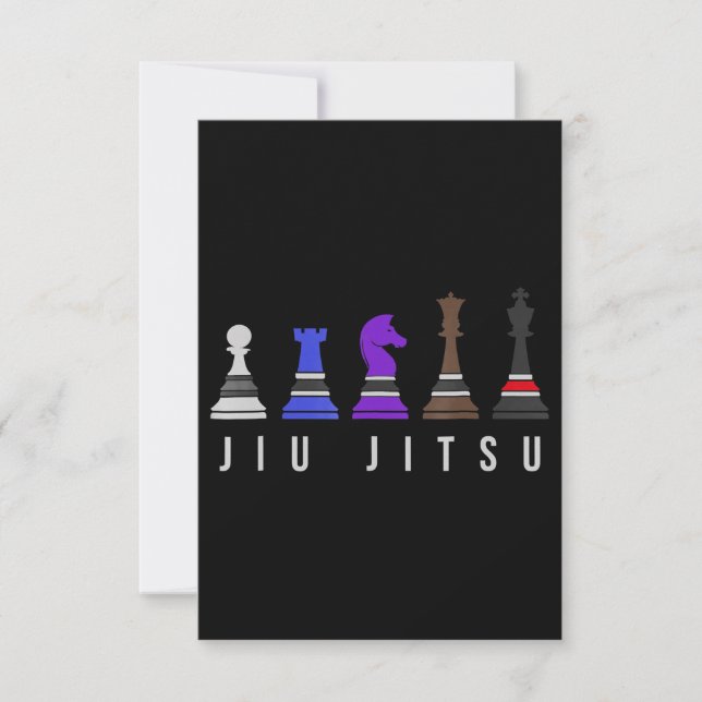 jiu jitsu training   chess, gift  bjj with text. invitation (Front)