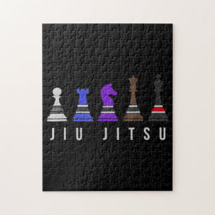 jiu jitsu training   chess, gift  bjj with text. jigsaw puzzle