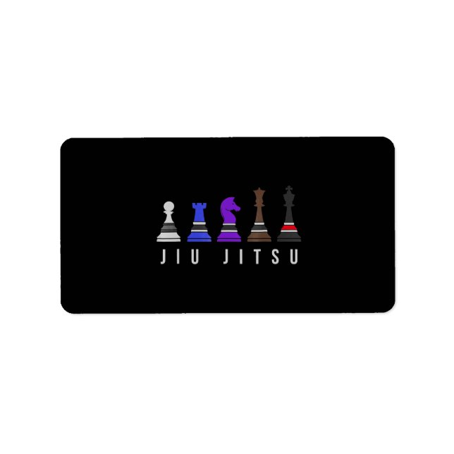 jiu jitsu training   chess, gift  bjj with text. label (Front)