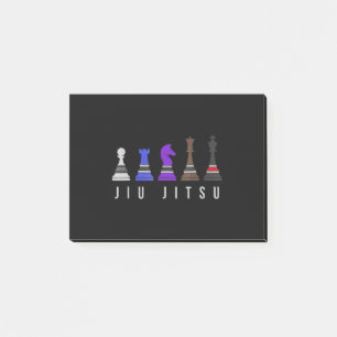 jiu jitsu training   chess, gift  bjj with text. post-it notes