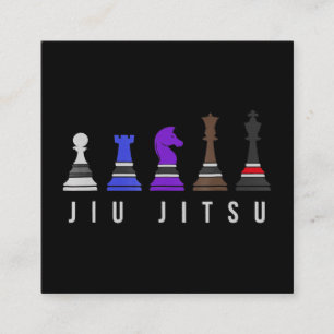 jiu jitsu training   chess, gift  bjj with text. square business card