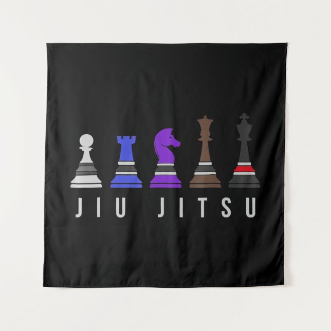 jiu jitsu training   chess, gift  bjj with text. tapestry (Front)