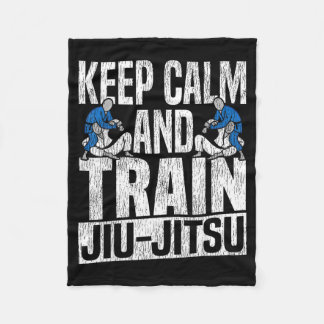 Jiu Jitsu Vintage Keep Calm and Train Jiu-Jitsu Fleece Blanket