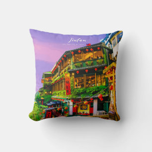 Jiufen, Taiwan - Ancient Teahouse Throw Pillow