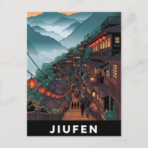 Jiufen Taiwan Evening Postcard