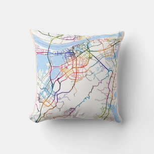 Jiujiang China Map Throw Pillow