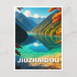 Jiuzhaigou Valley National Park Sichuan China Postcard