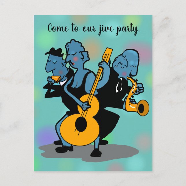 JIVE BLUES JAZZ MUSICIANS by Slippeywindow Postcard (Front)