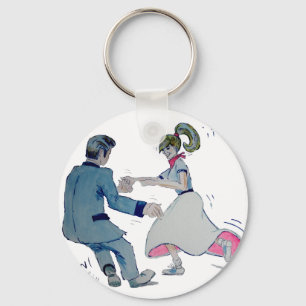 Jive Fun! swing dancing rock and roll Keychain