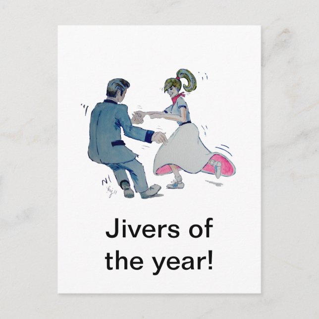 Jive Fun! swing dancing rock and roll Postcard (Front)