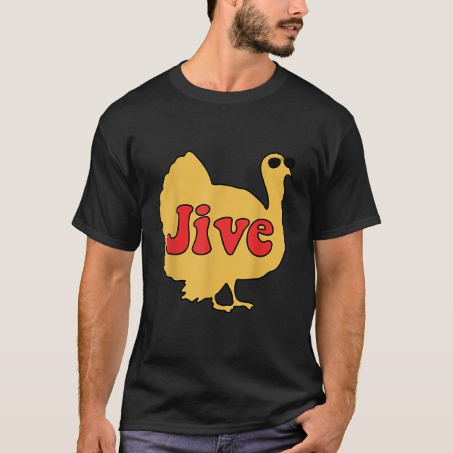 Jive Turkey Face Thanksgiving Cool family Tee Gift (Front)