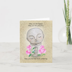 Jizo Art Buddhist Sympathy Get Well Soon Support Card