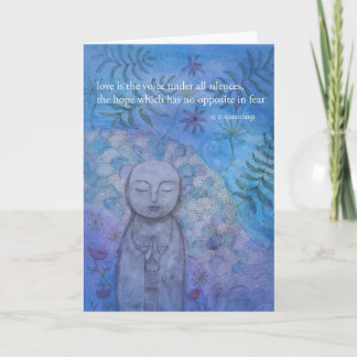 Jizo Art with quiet Love Help Support Friendship  Card