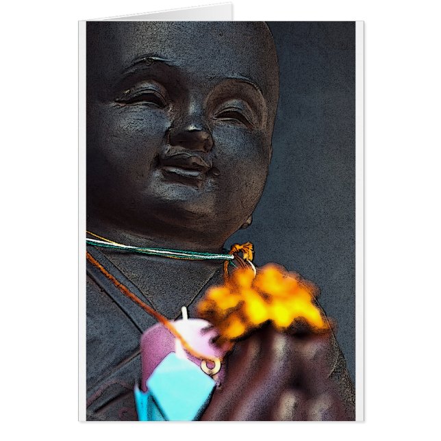 Jizo Buddha with Marigold Offering (Front)