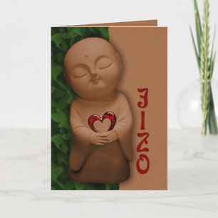Jizō holding a heart CC0797 Sympathy Card