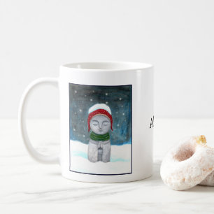 Jizo in Snow Loving Kindness Buddhism Custom Name Coffee Mug