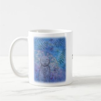 Jizo Mediation art Blue and Purple Custom Name
