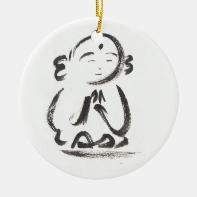 Jizo the Monk Ceramic Ornament (Front)