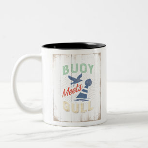 JJ72 Buoy Meets Gull.tif Two-Tone Coffee Mug