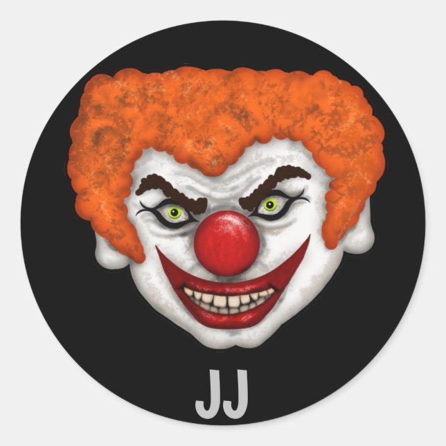 JJ the Creepy Clown | Halloween Fun Classic Round Sticker (Front)