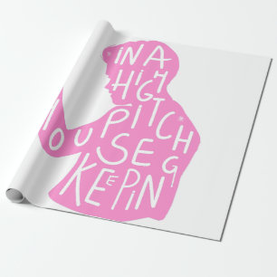 JJs silhouette housekeeping quote in pastel pink Wrapping Paper
