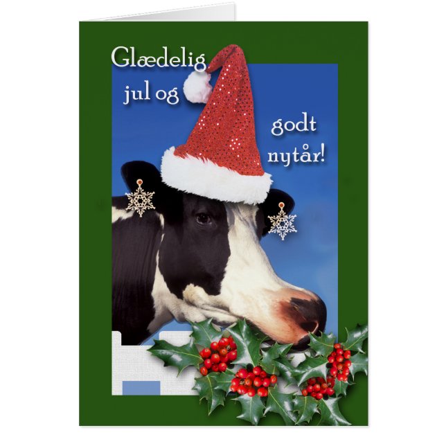 Jjul de Noël danois Glaedelig avec vache (Devant)