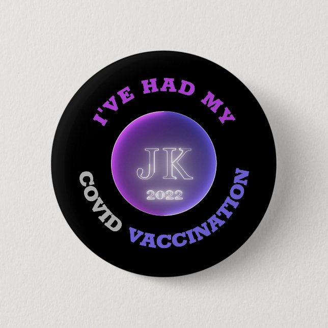 JK 2022 Badge Covid Vaccination 2 Inch Round Button (Front)