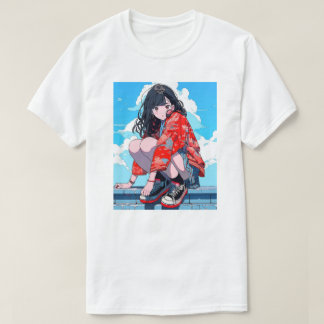 JK T Shirt Sitting | Sushi Musume GenerativeAI