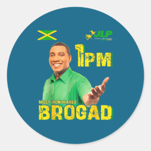 Jlp 1pm Holness Jamaica Labour Classic Round Sticker