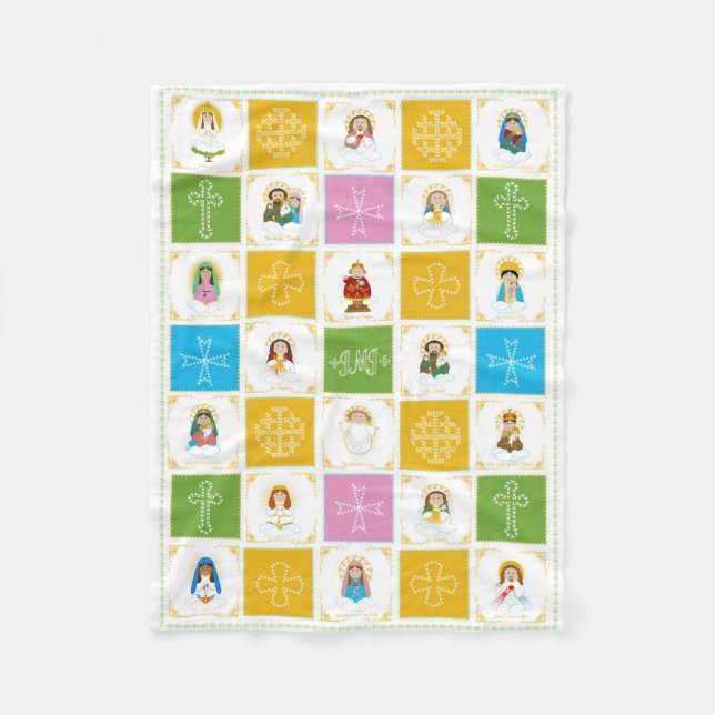 JMJ Cute Saint Quilt Fleece Blanket (Front)