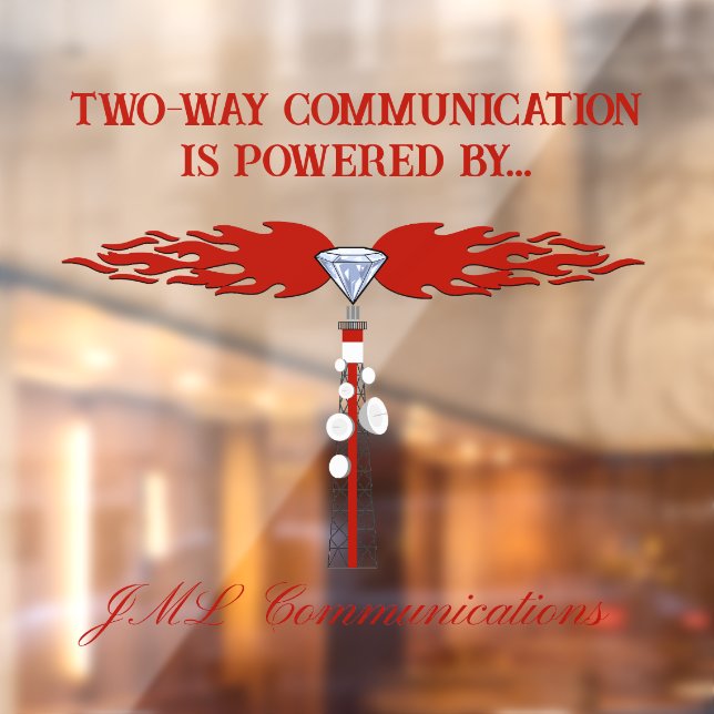 JML Communica: Tower Logo, Two-Way Communication.. Window Cling (Sheet 2)