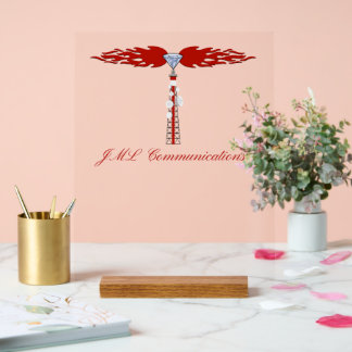 JML Communications Tower Logo Acrylic Sign