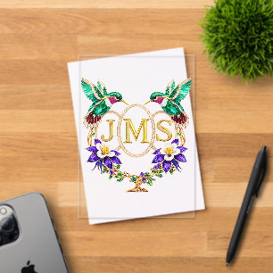 JMS Hummingbird Any Letters Custom Wedding Acrylic Invitations