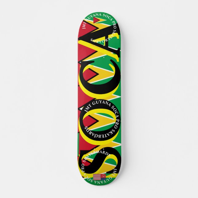 JMT GUYANA  SOCA  7 3/4" Skateboard Deck (Front)