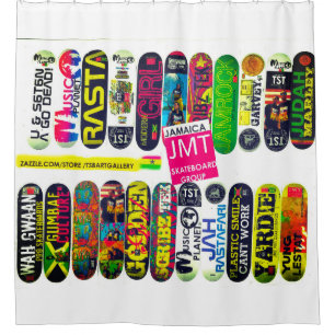 JMT SKATEBOARD JAMAICA Shower Curtain
