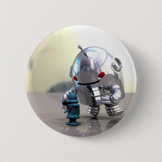 Jo Bot VS Little Blue Bot Button (Front)