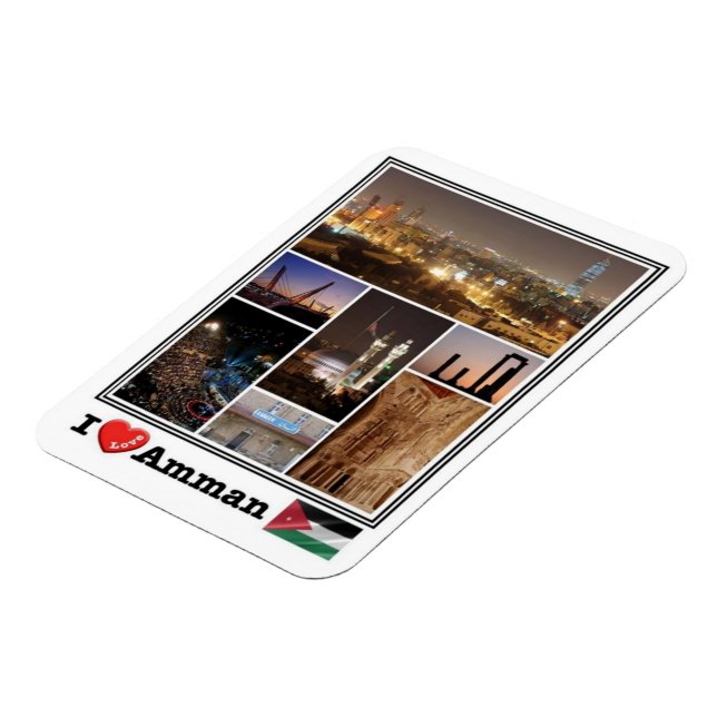 JO Jordanie - Amman - I Love Mosaic - Magnet (Côté Gauche)