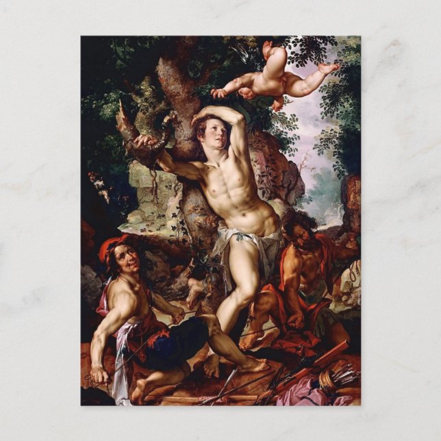 Joachim Wtewael- Martyrdom of St. Sebastian Postcard (Front)