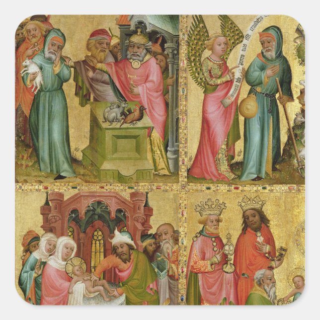 Joachim's Sacrifice and Circumcision of Christ Square Sticker (Front)